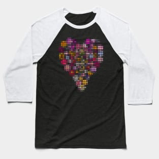 Floral Valentines Day Heart Filled with Hearts Baseball T-Shirt